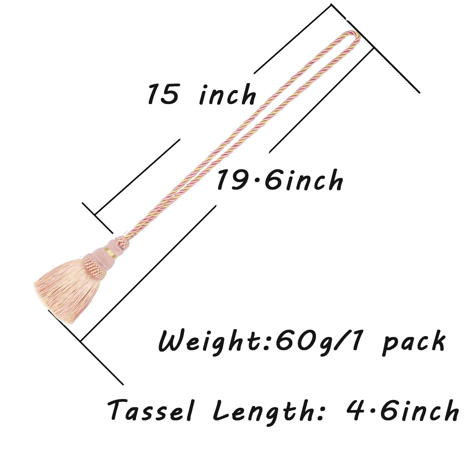 Fenghuangwu 2 Pack Curtain Tie Backs Rope Tassels for Curtains Drape tiebacks…