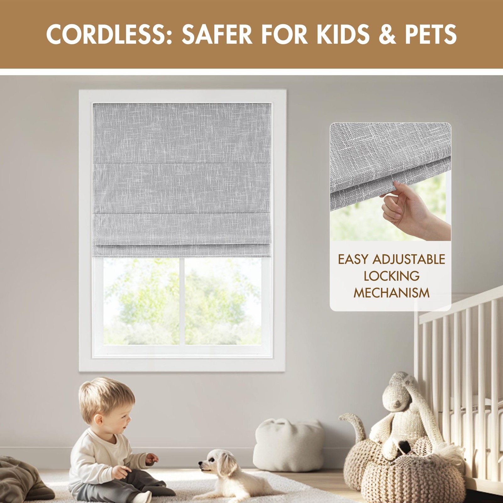 Madison Park Cordless Roman Shades Blackout Window Blind Privacy Window Shades