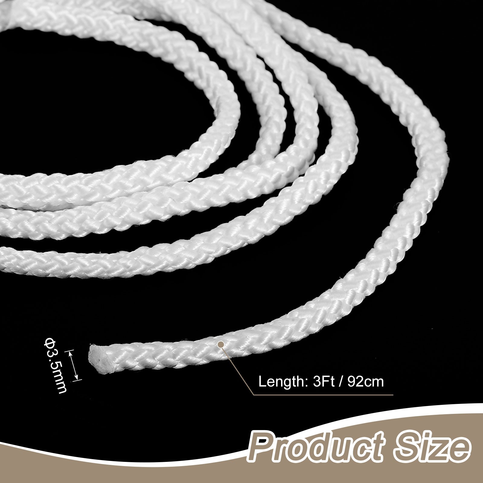Cord Loop for Window Shades, 3.5mm 3Ft Window Blind Looped String, Beige