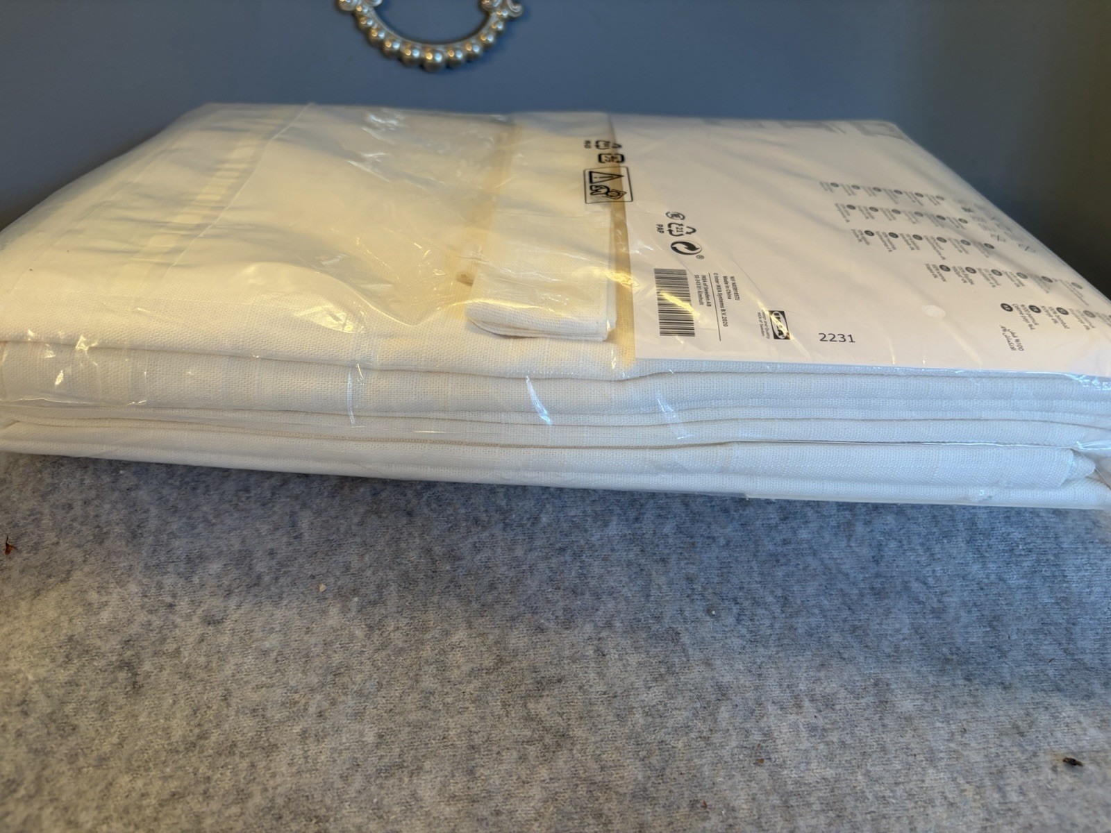 NEW IKEA Ritva Curtains 1 Pair 2 Panels 57”x 98 Cotton Drapes