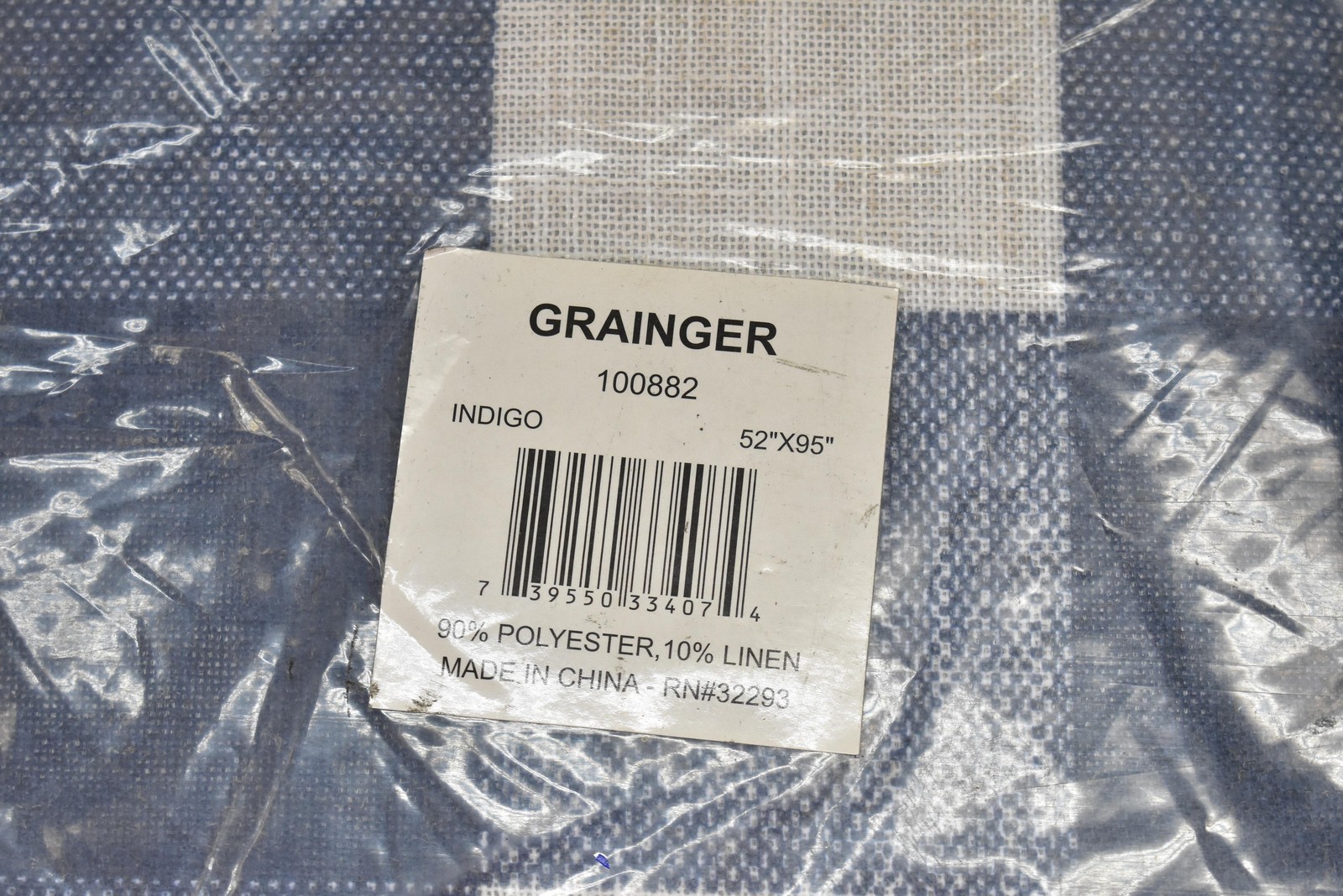 Grainger Curtain Panel Indigo Blue White Buffalo Plaid 52×95 Window Decor Modern