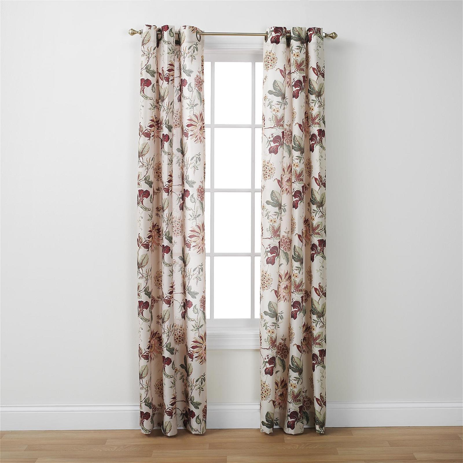 Essential Home Vivianna Floral ONE Faux Linen Grommet Panel – 40×84″