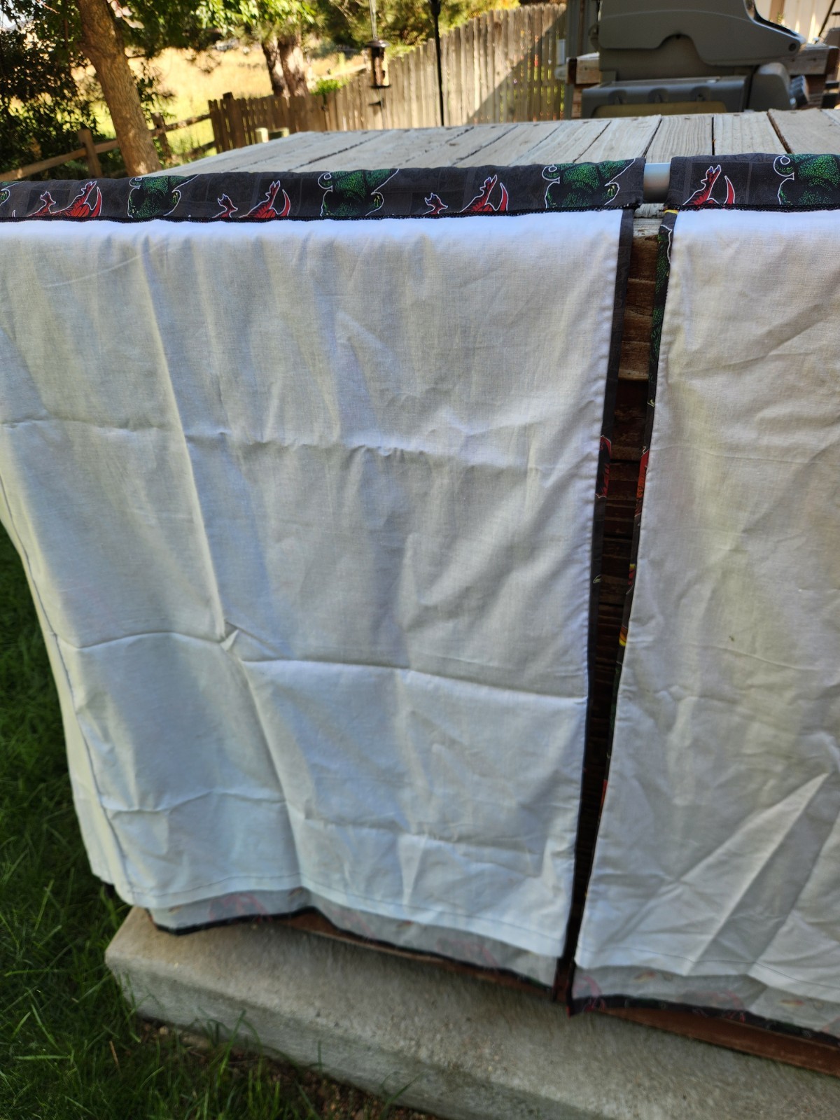 Custom OOAK Godzilla Curtains – 2 Panel – Rod Window Drapes – 1.5 In Rod Width