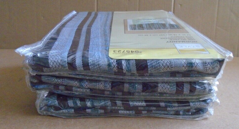 Style Selections Normandy Stripe Window Valance 54″ x18″ (3-pcs) New