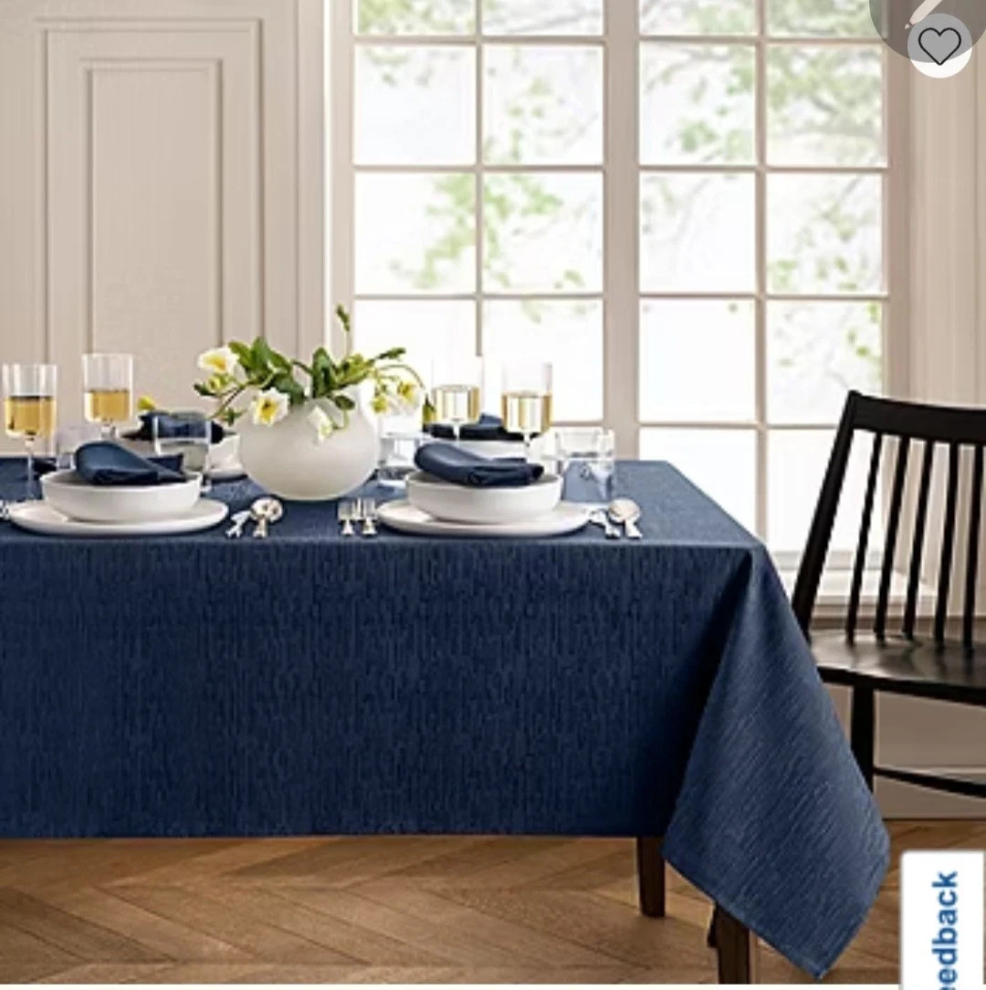 Elrene Home Fashions Continental Solid Texture Water and Stain Resistant Oval Ta