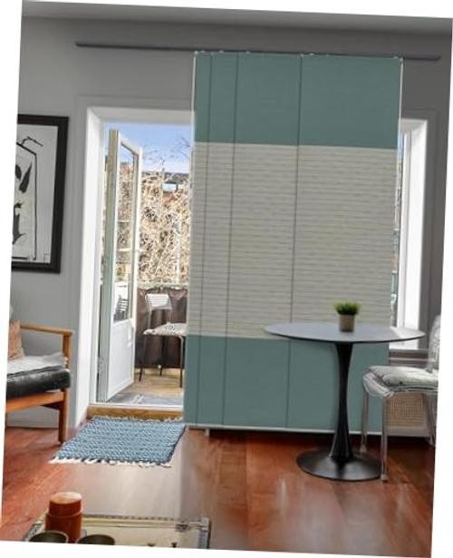 99.99% Blackout Adjustable Sliding Panel Track Fern Stitch (Blackout 2.0)