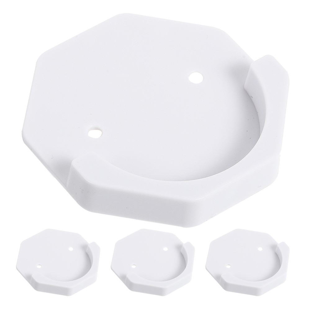 4 Pcs Curtain Rod Mounting Brackets Abs Holders Wall Bathroom Shower
