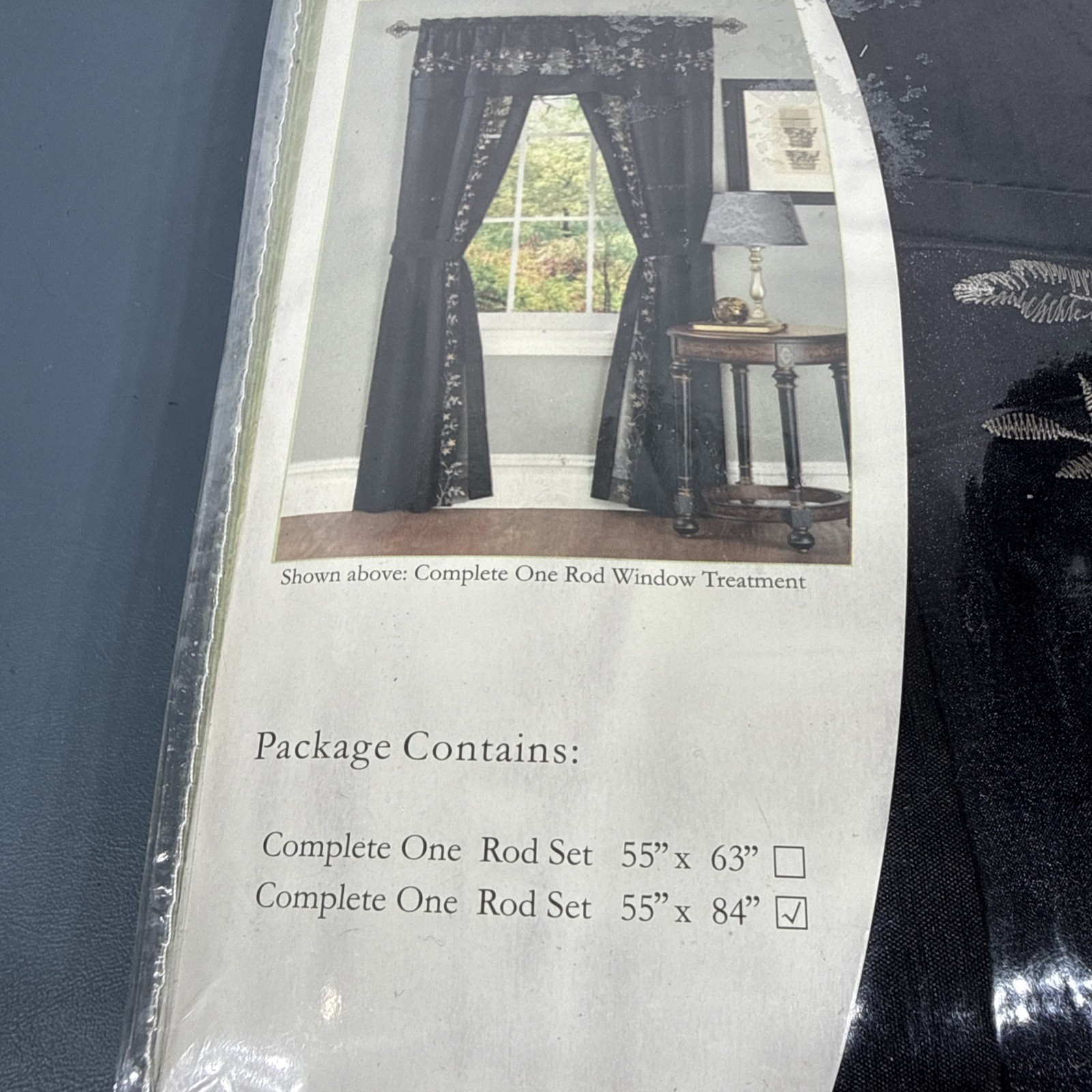 Fairfield Black 5 Piece Window One Rod Window Treatment