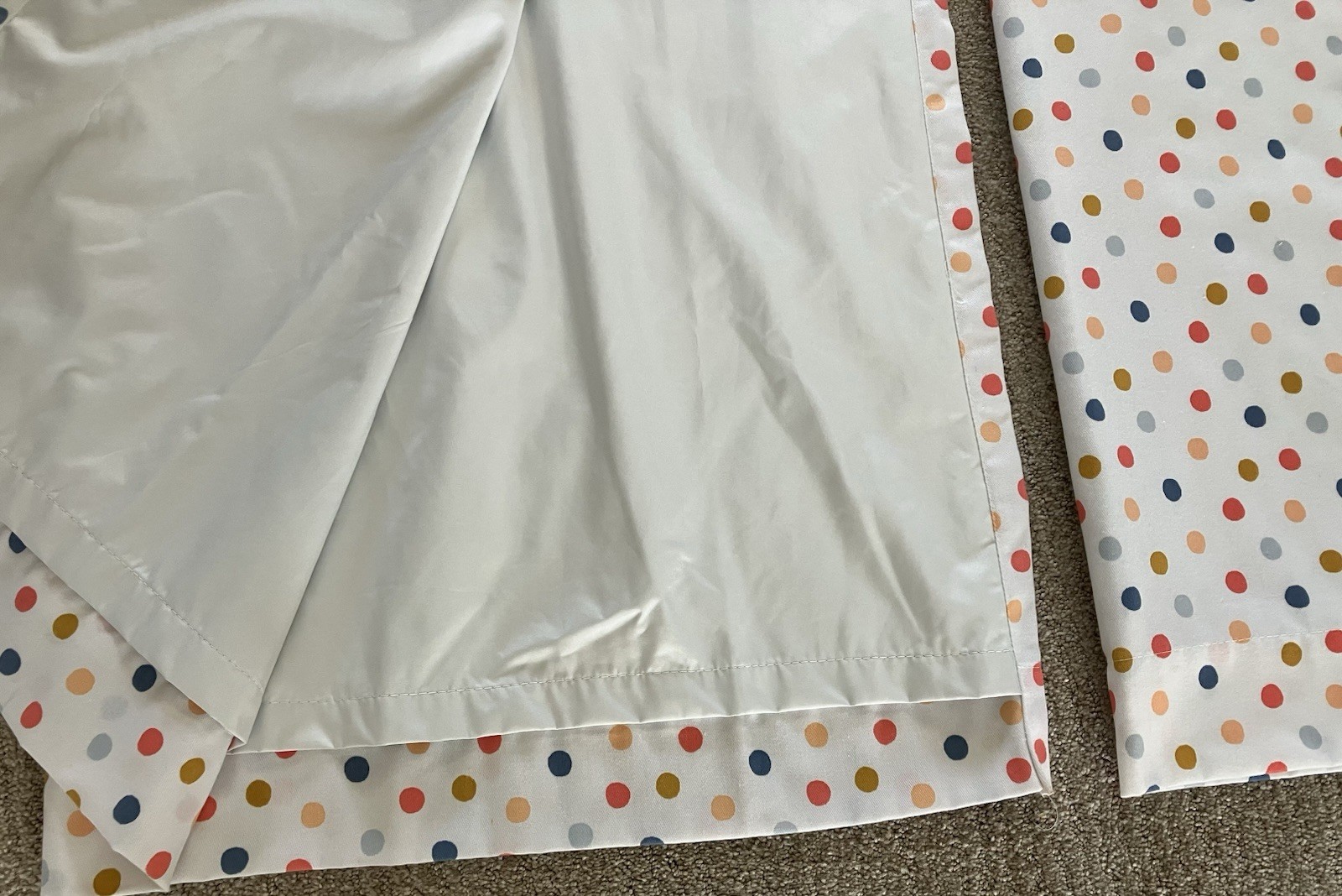 Pillowfort Lined White W/ Polka Dots Curtains 2 Panels 42×84