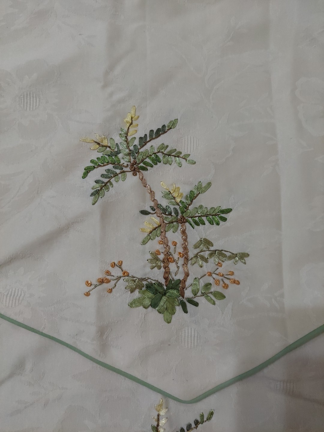 Designables Oasis Embroidered Palm Trees Curtain Valances Set Of 2 44in wide