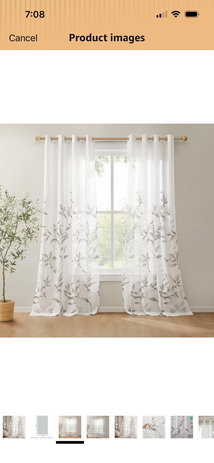 Madison Park Cecily Semi Sheer SINGLE Panel Window Curtain 50”W x 95”L