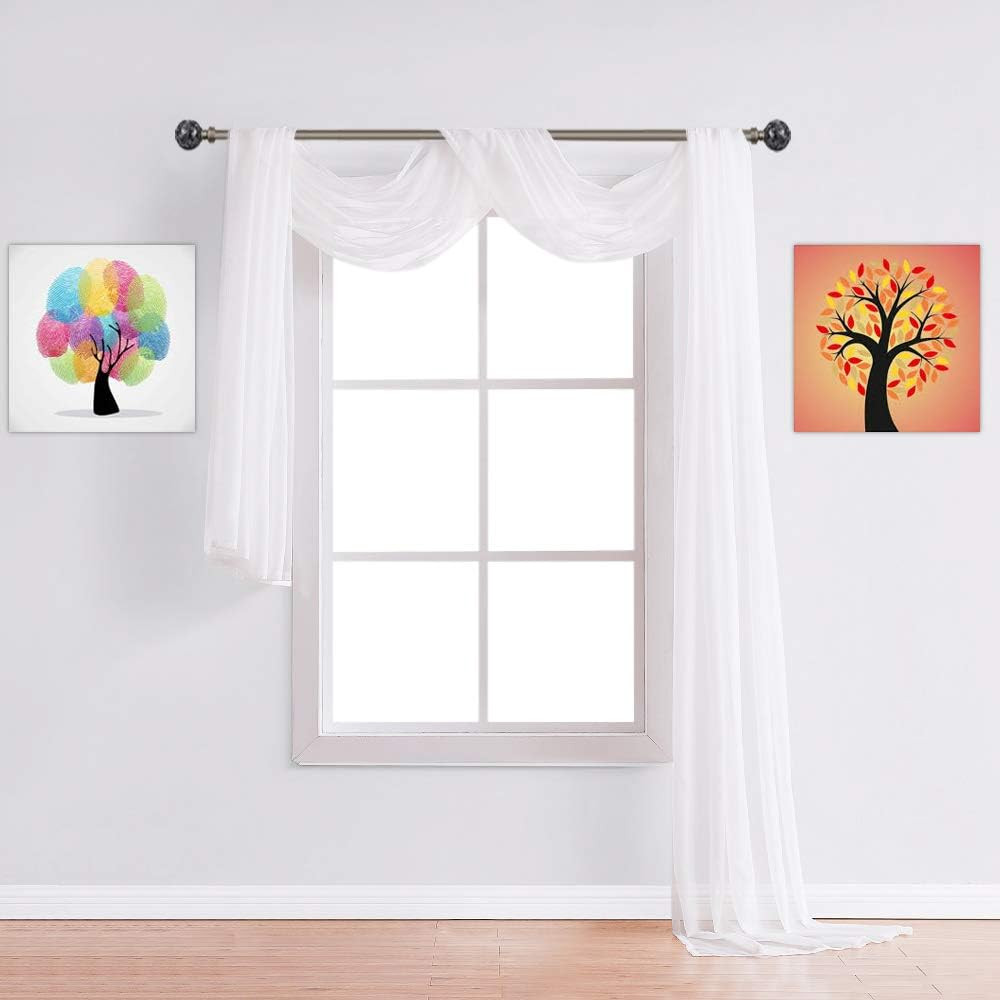 Extra Long White Sheer Window Scarf 45ft – Perfect for Canopy & Wedding Decor