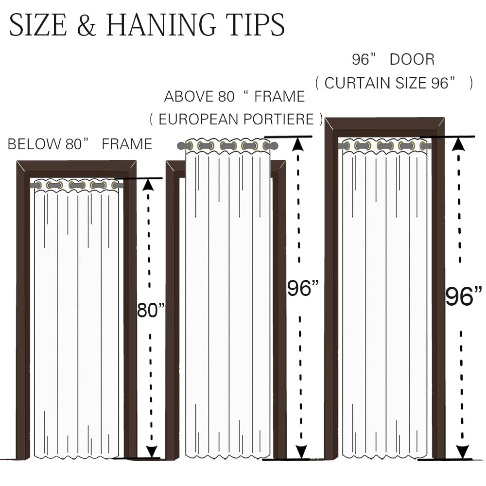 Sliding Closet Door Curtains 80 Inch Length,Single Curtain Panel,Waterproof Insu