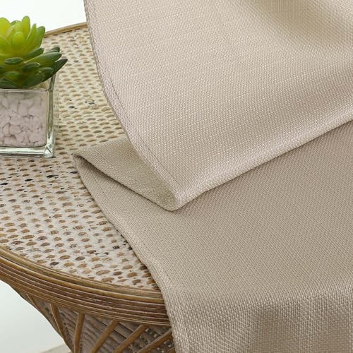 Kitchen Curtains 36 Inch Length 2 Panels, Light 30″W x 36″L (Pack of 2) Khaki