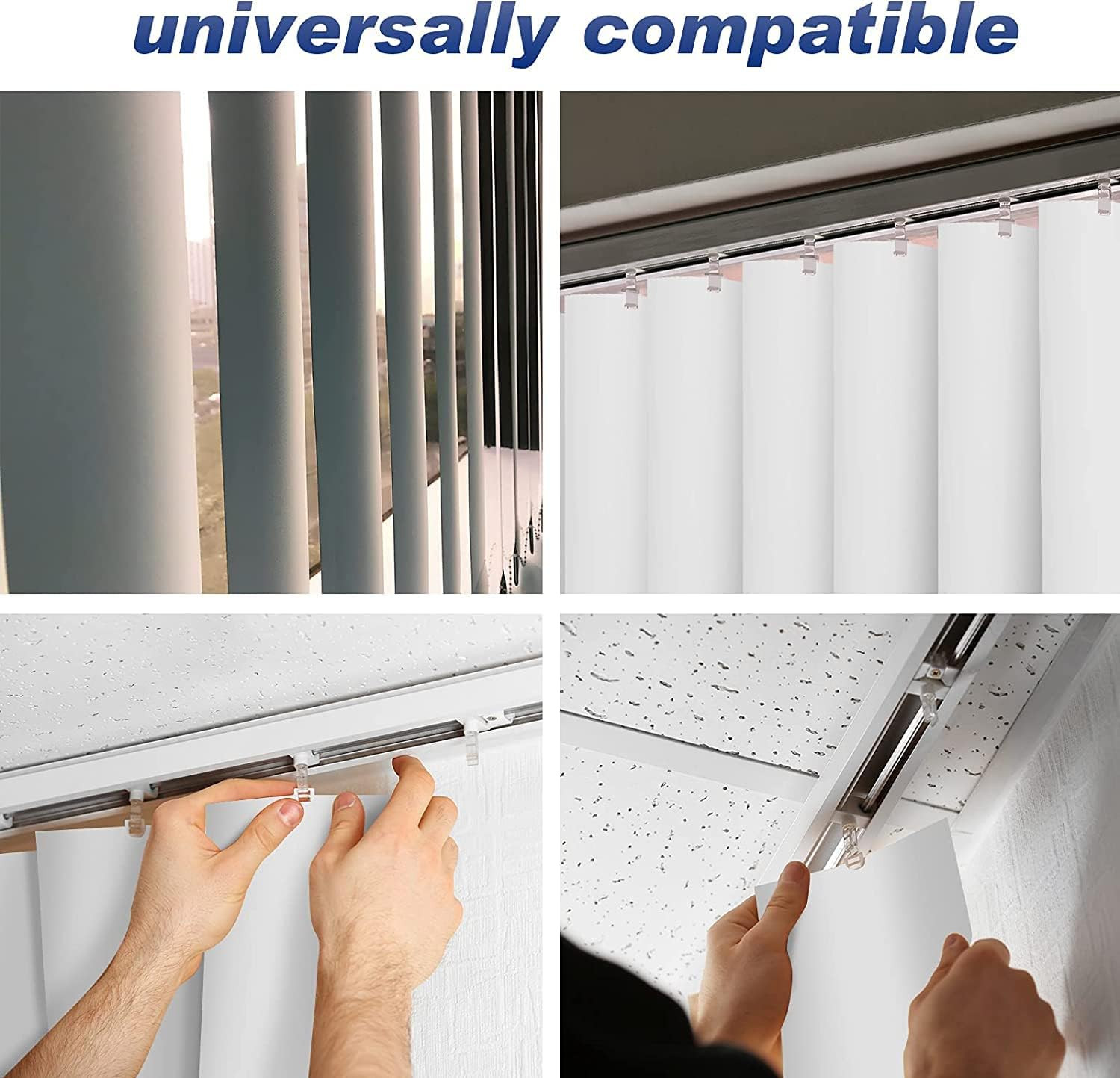 82.5″ X 3.5″ White PVC Vertical Blind Replacement Slats Curved Smooth (5 Pack)
