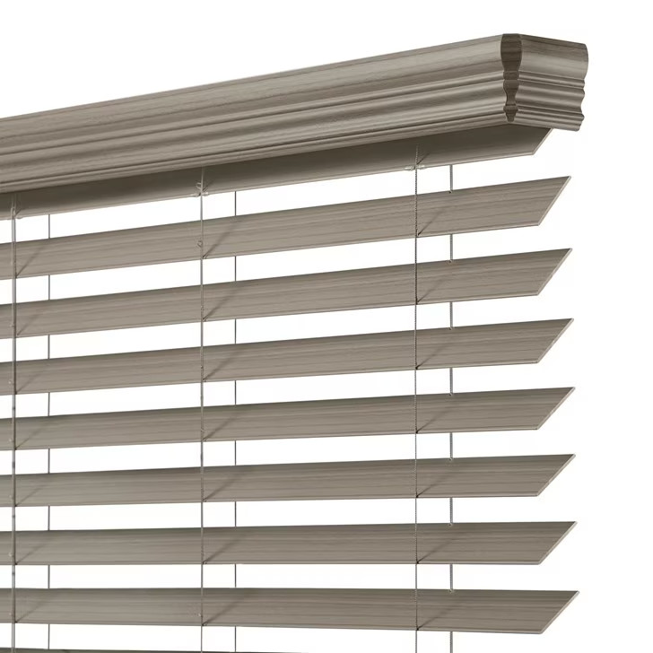 36.5″ W x 64″ L Driftwood Gray Cordless Premium 2.5″ Faux Wood Blinds