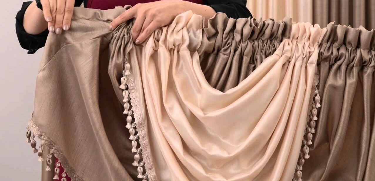 1PC WATERFALL VALANCE SWAG LINED WINDOW CURTAIN W/TASSEL TRIM CASCADING RS8