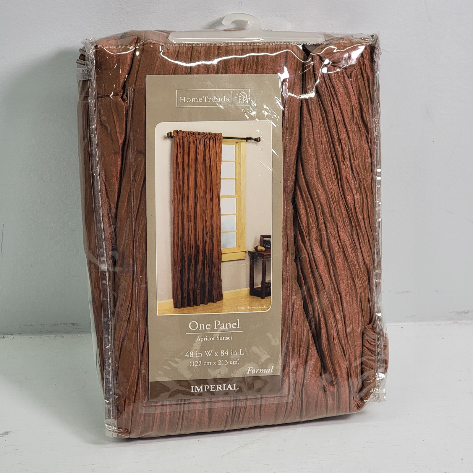 Home Trends Imperial One Panel Window Crinkle Curtain Apricot Sunset 48″x 84″