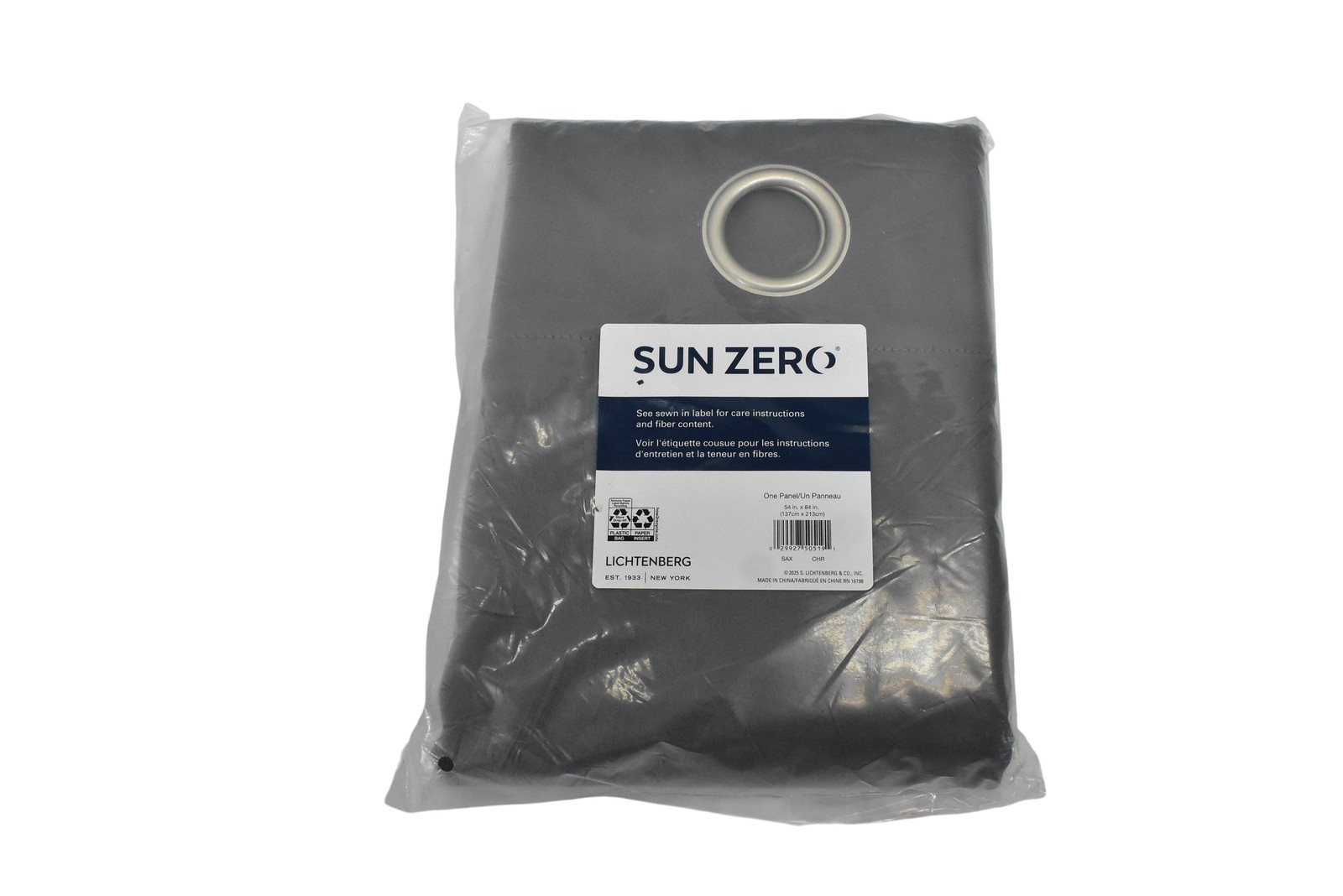 Sun Zero Panels One Panel 54×84 Nolan Blackout Curtain Charcoal Energy Efficient