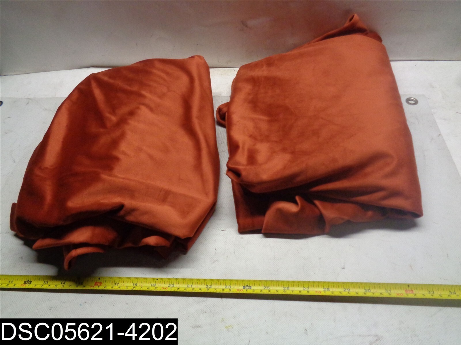 QTY=2: 84″ X 53″ Burgandy Red Velvet Curtains