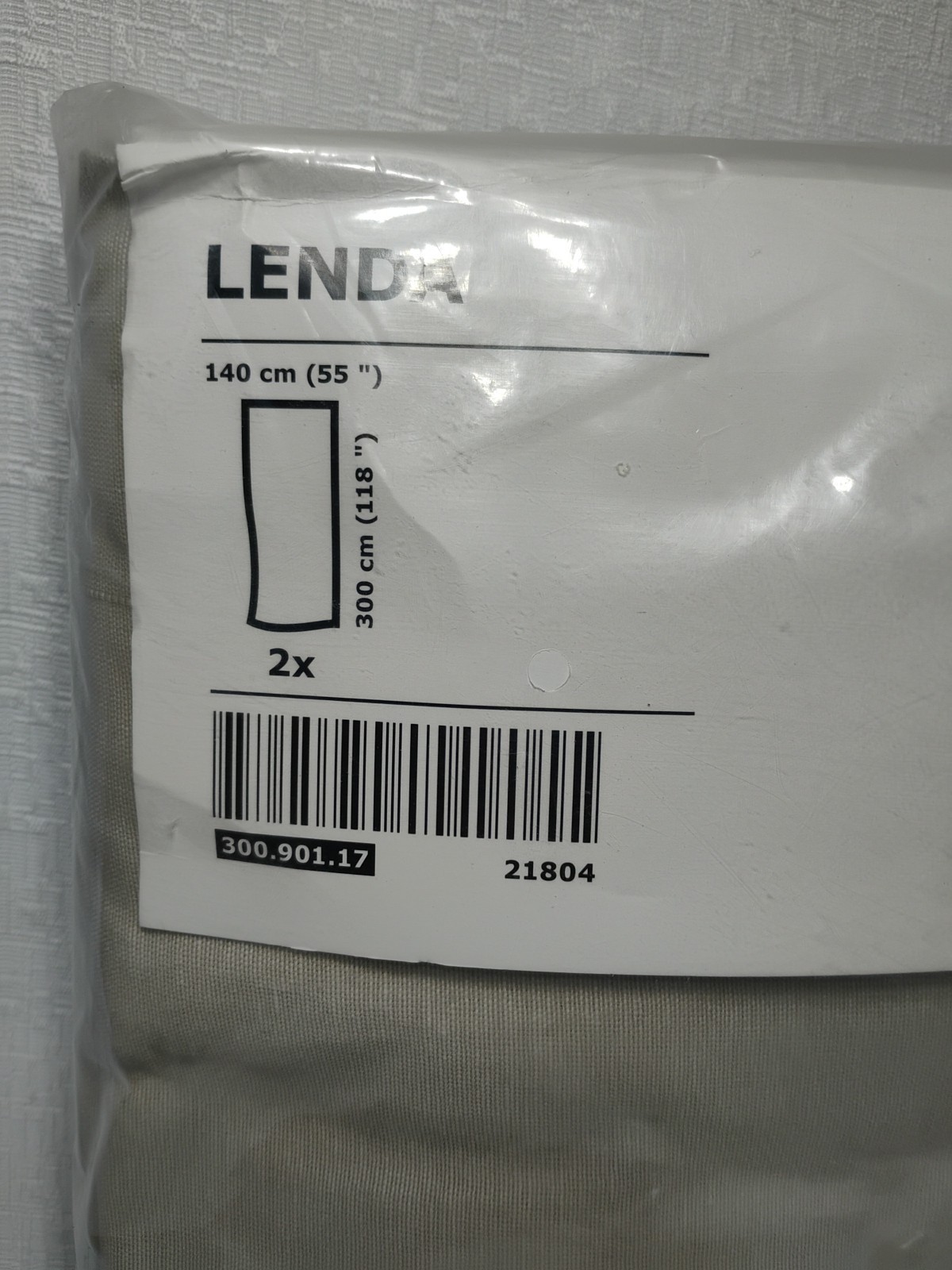 New Sealed Pair IKEA Beige LENDA Curtains 55×118″ Discontinued 300.901.17