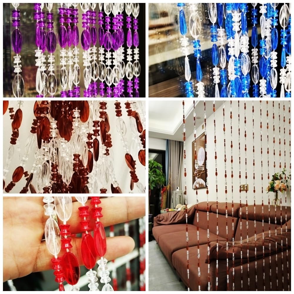 Ave Split Beaded Curtain Doorways Acrylic Hanging Door Beads String Curtains