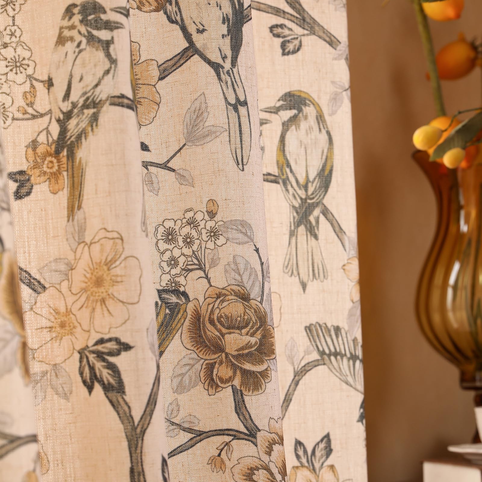 ISAENNE French Linen Curtains 2 Panels 94″x53″ Murad