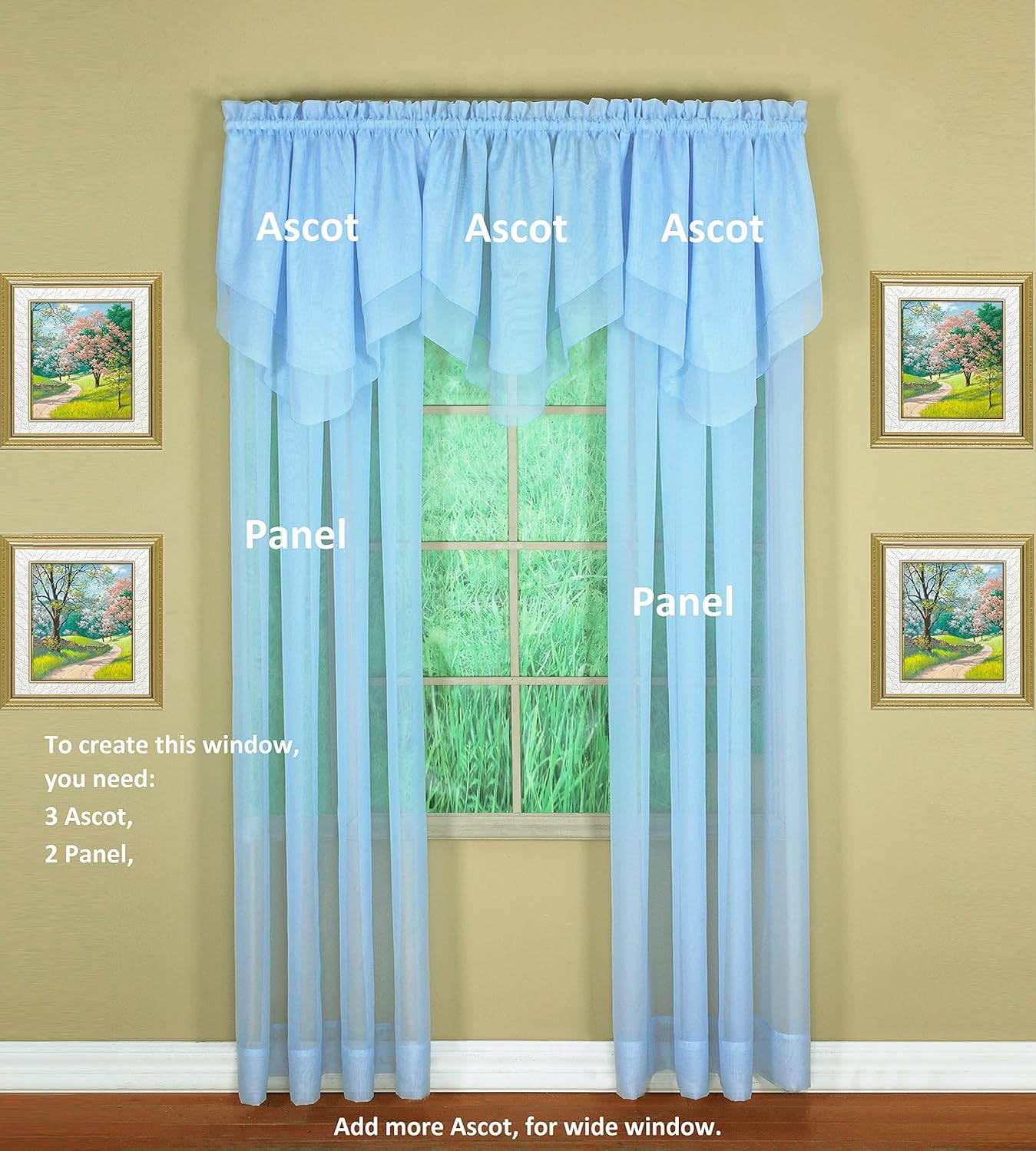 Emelia Original Voile Panel 72″, Sky Blue, 60″ W X 72″ L