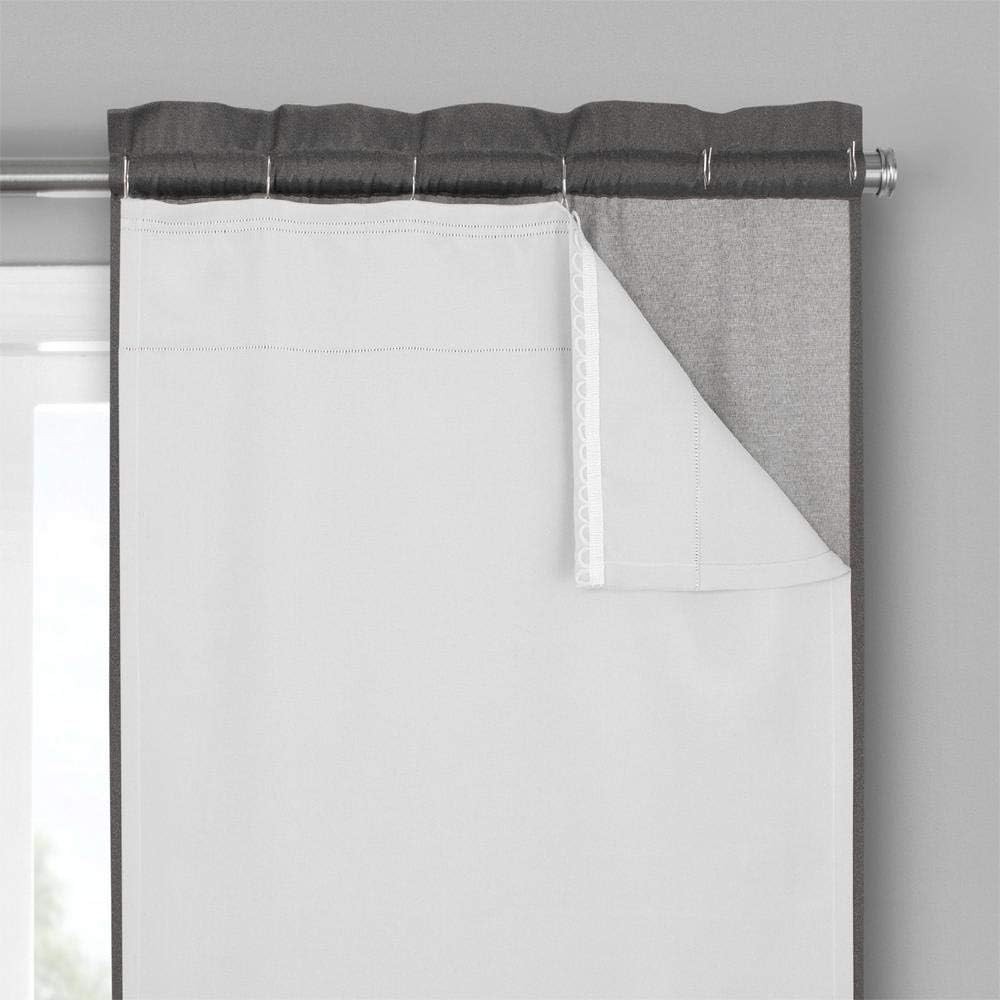 ECLIPSE Solid Minimalist Blackout 27"W x 60"L (Pack of 2), White