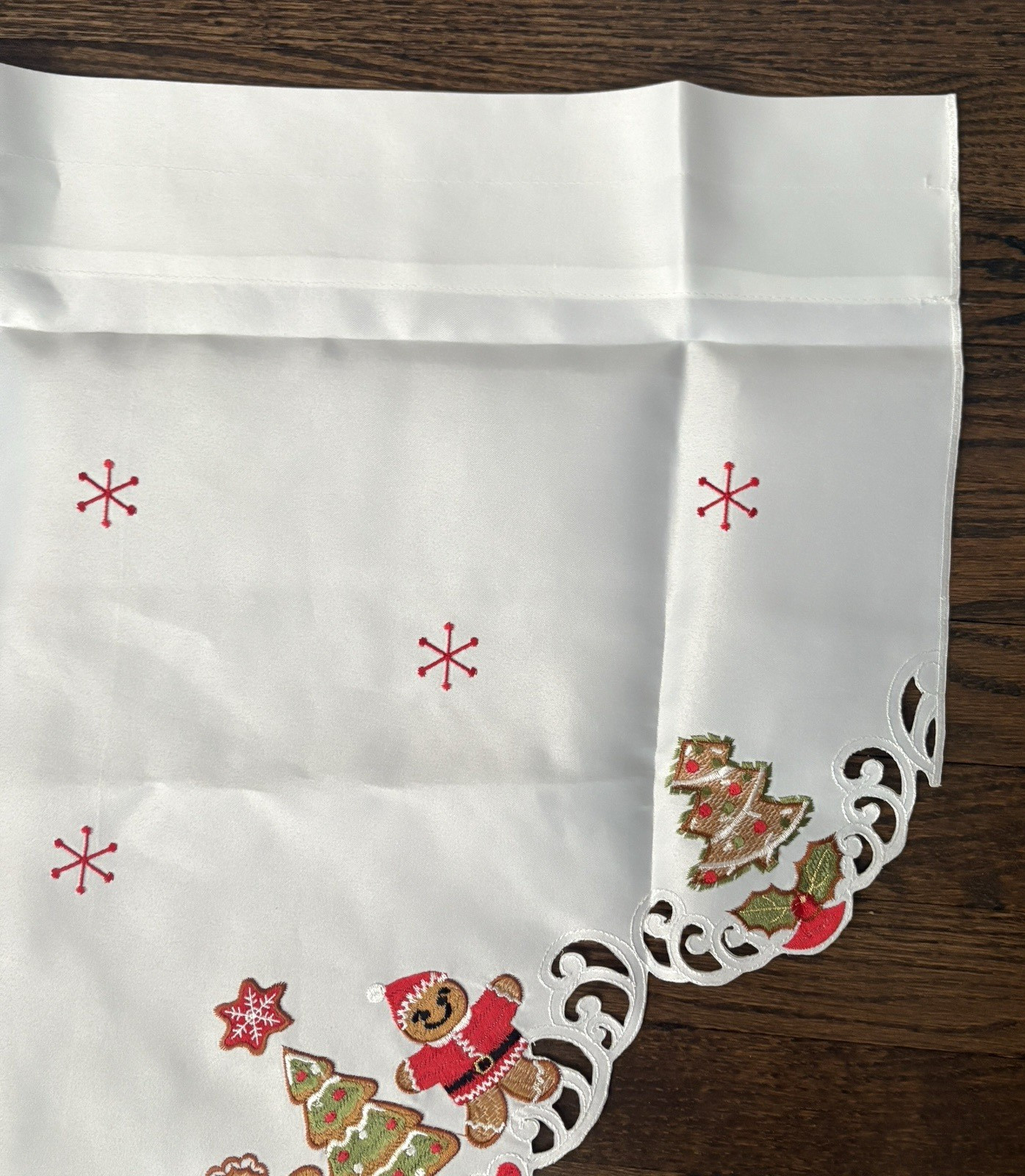 Gingerbread Embroidered Swag Curtains 2 Pc Set 36 Inch Long 29 In Wide Polyester