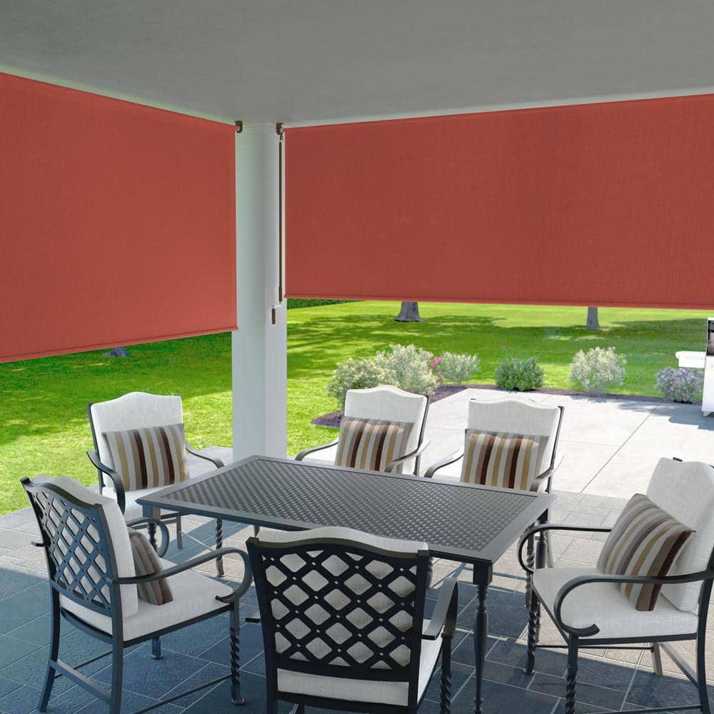 Coolaroo Exterior Roller Shade Terracotta Fade Resistant 96 in. W x 72 in. L