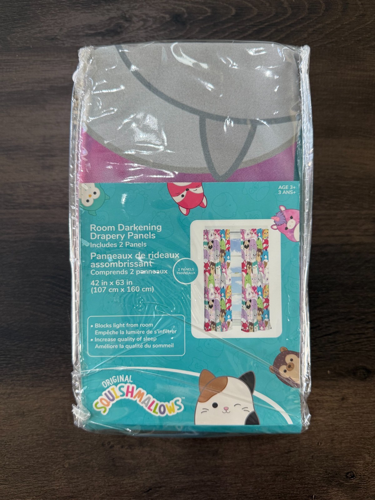 Squishmallows Room Darkening Drapery Window Curtain Panels 2pc 42×63