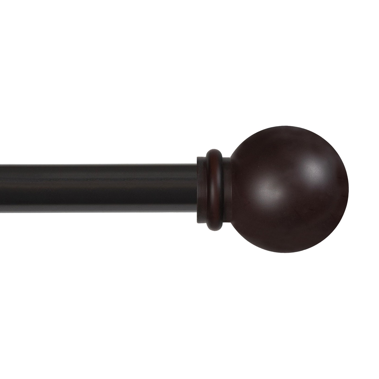 28-48 Inch Adjustable Ball End Curtain Rod Weathered Brown Window Rod Set