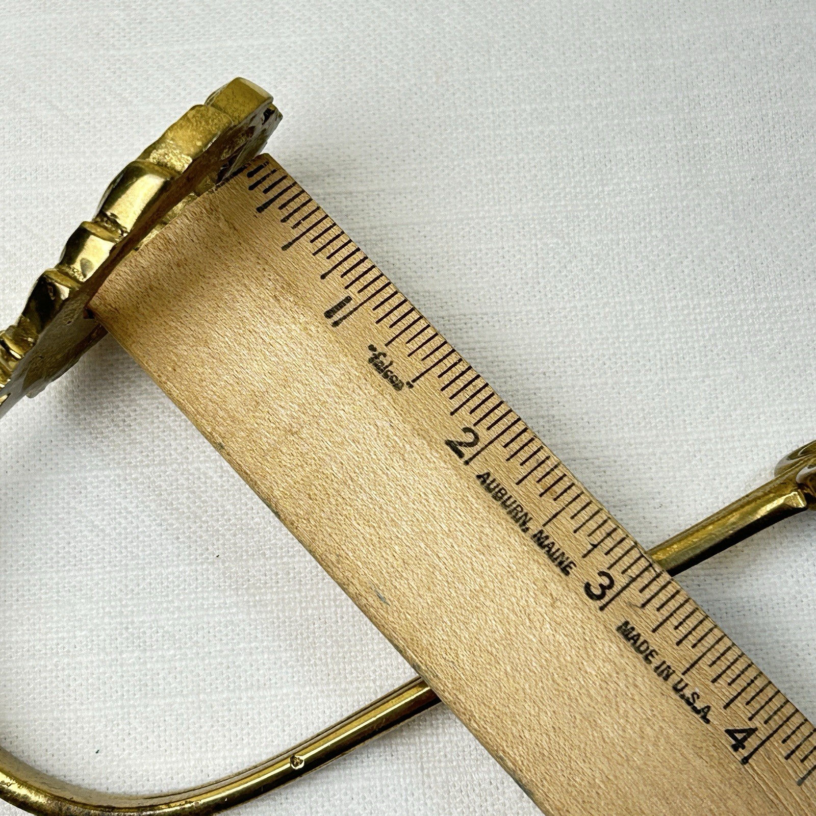 Vintage Gilded Brass Art Deco Laurel Wreath Set of 2 Curtain Tiebacks Holders