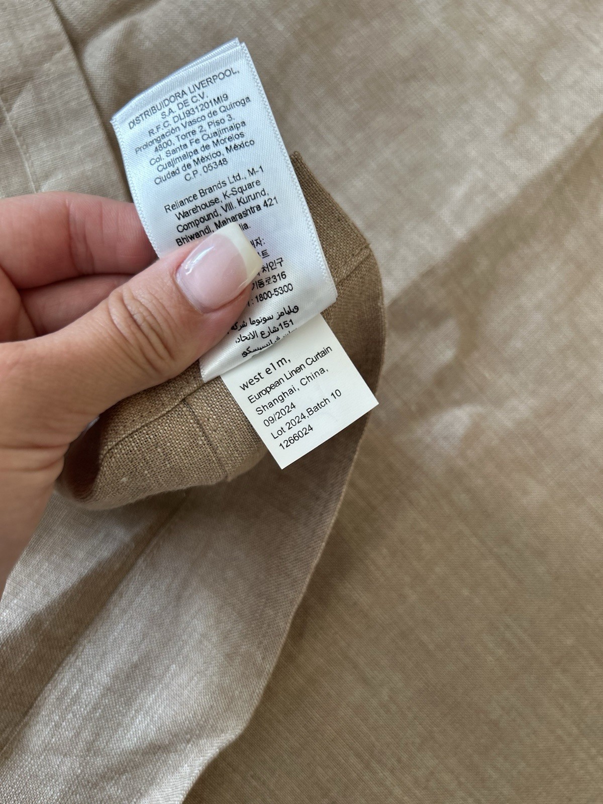 West Elm European Flax Linen Unlined Curtain (1) 48”x96” Sandstone Melange READ