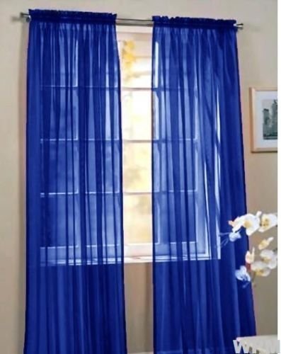 Elegant Solid Sheer Panel Window Curtain – All sizes – All colors – 2 Panels