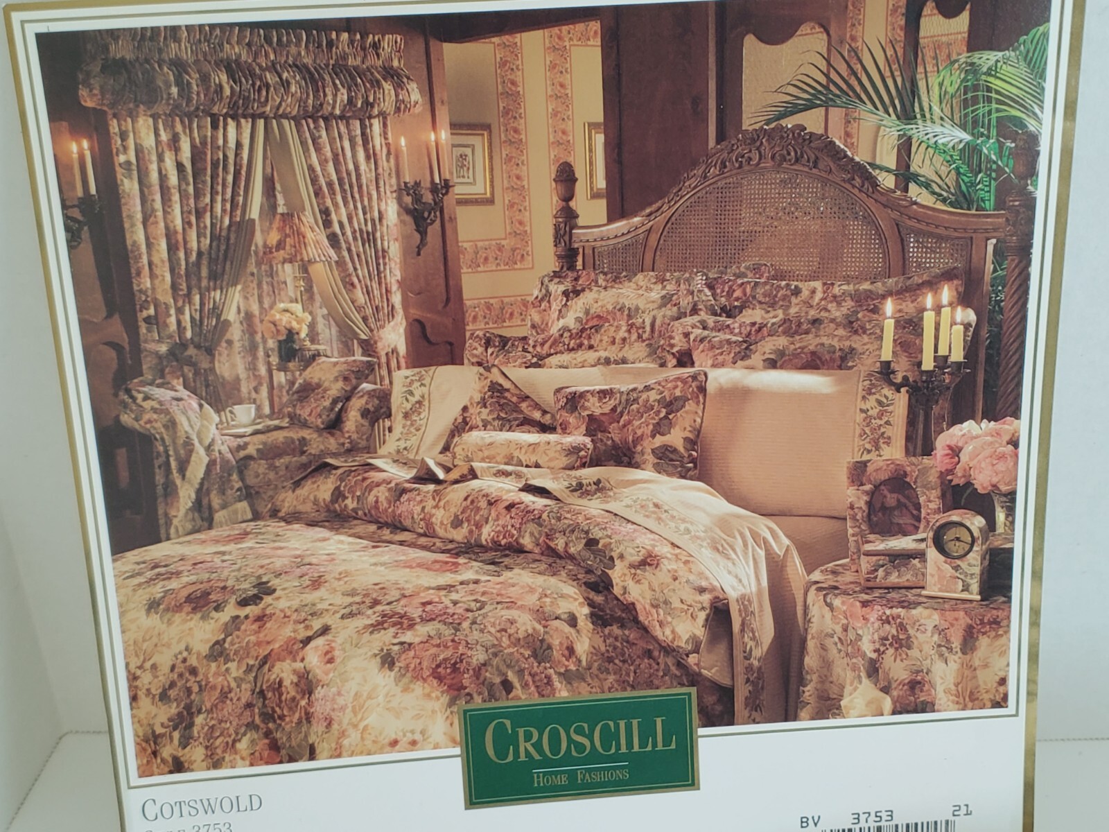 VTG Croscill Style #3753 Blouson Window Valance Topper Floral 88″ x 15″ NOS