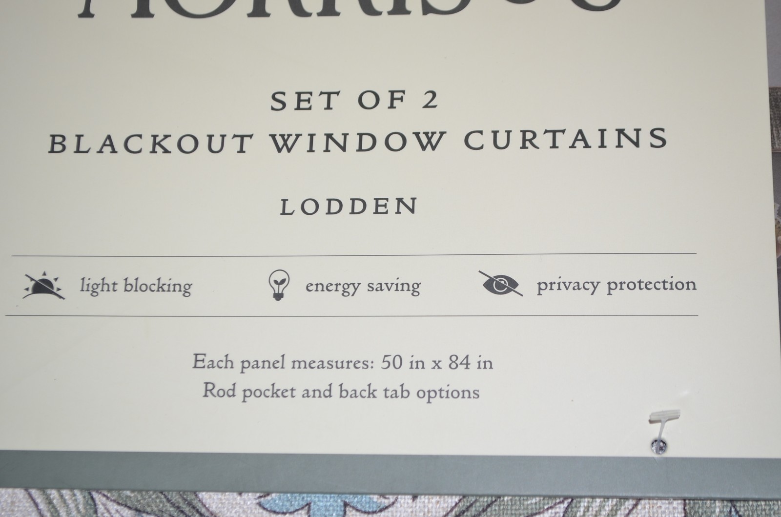 Morris & Co. 2pc BLACKOUT LODDEN Window Curtains 50” X 84” Panel