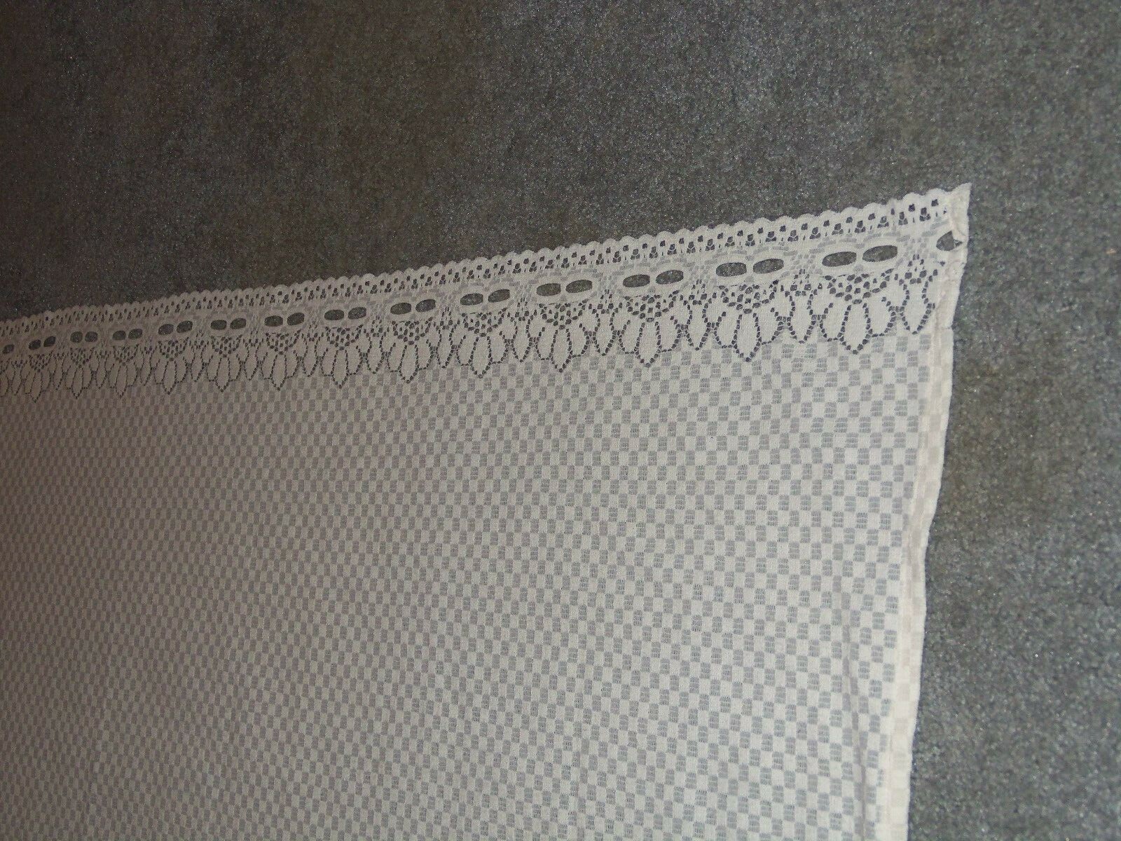 Lace Window Tier Ivory Checkerboard design 36”L x 60”W Factory Error