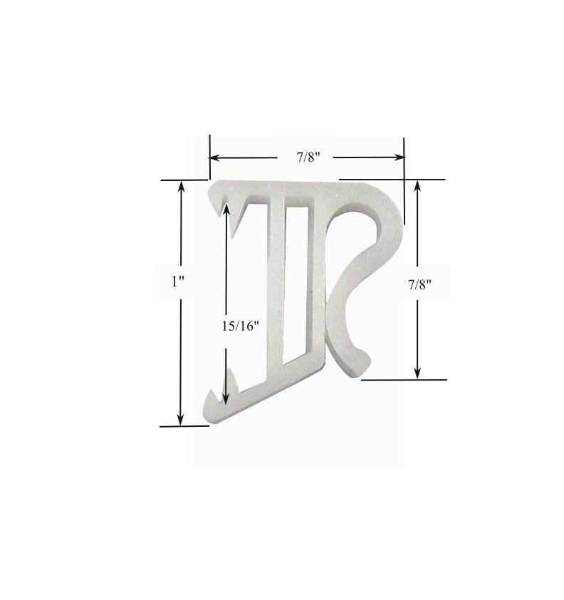 PICK-A-PACK SIZE – 1″ Single Slat White EXTENSION Valance Clips for Rear Plastic