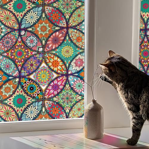 Stained Glass Window Film Privacy Decorative Tinting Film for Home Frosted