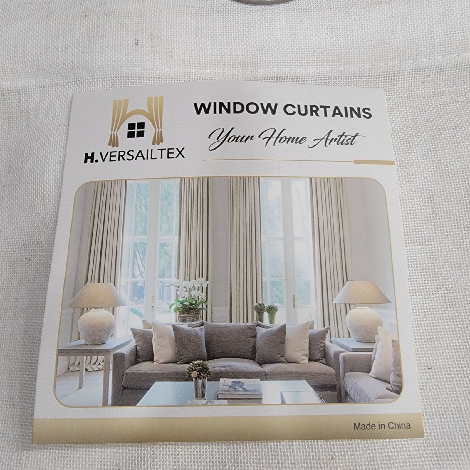 H. Versailtex Linen Light Filtering Sheer Curtains 52×84 Grommet Top Set Of 2
