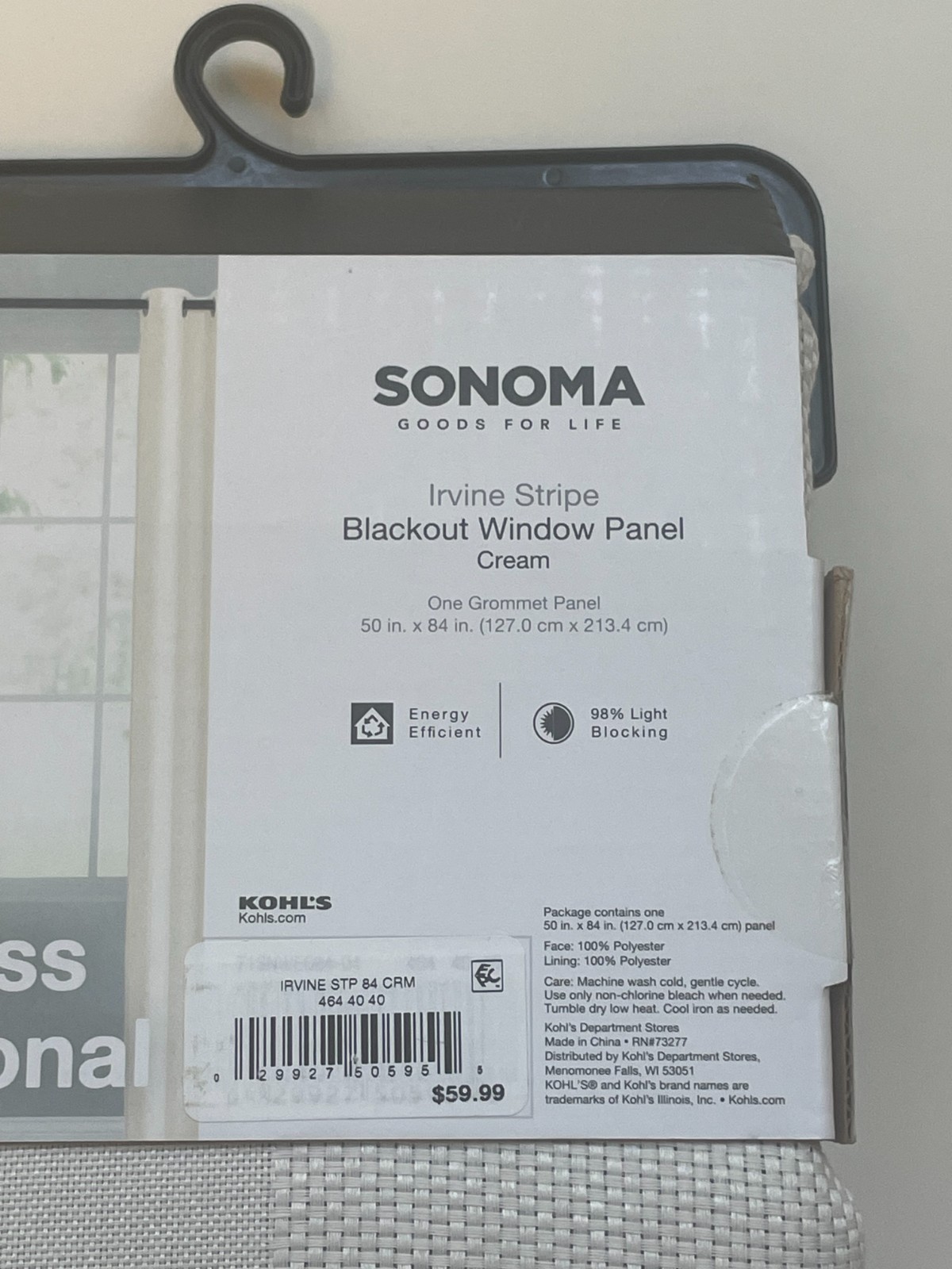 NWT Sonoma Blackout Window Panels – 50” x 84” Cream
