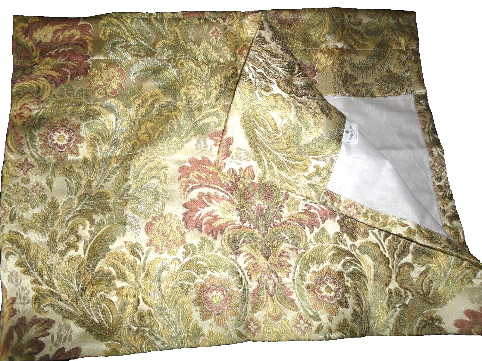 WATERFORD SULLIVAN PAISLEY CLAY GREEN GOLD (1) TAILORED VALANCE 18 X 55