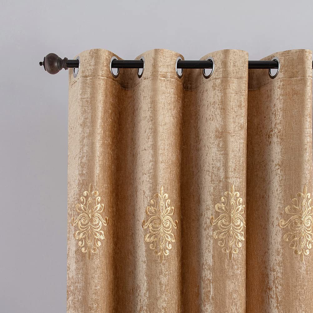 Elkca Chenille Curtain Embroidered Pattern For Living Room European Curtains