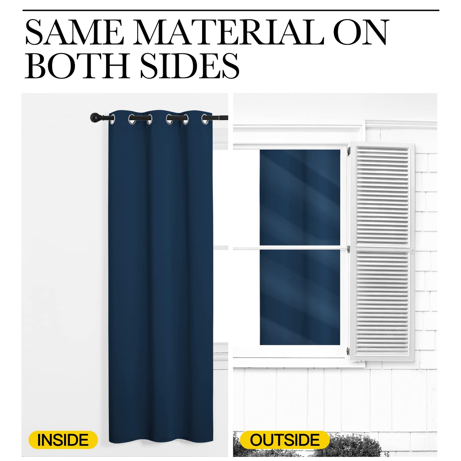 Blackout Window Curtains 60 inch Length 2 Panels, 34 x 60 Inch, Moroccan Blue…