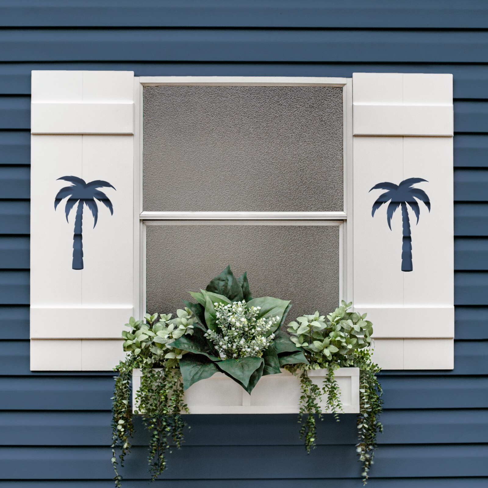 Beach House Shutter, PVC Exterior Shutter with palm tree, Sold Individually