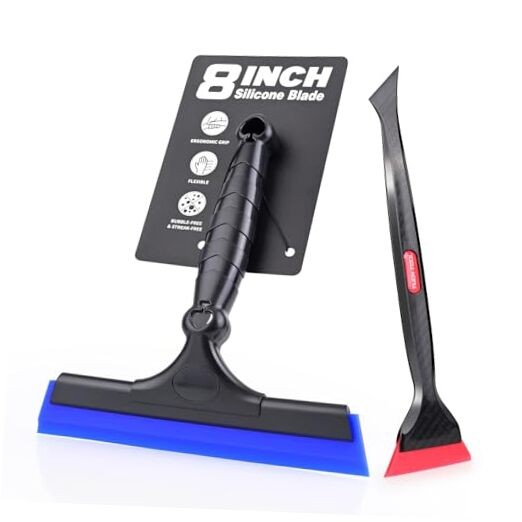Window Tint Tool Mini Quarter Window Squeegee 8 inch Silicone Squeegee Kit