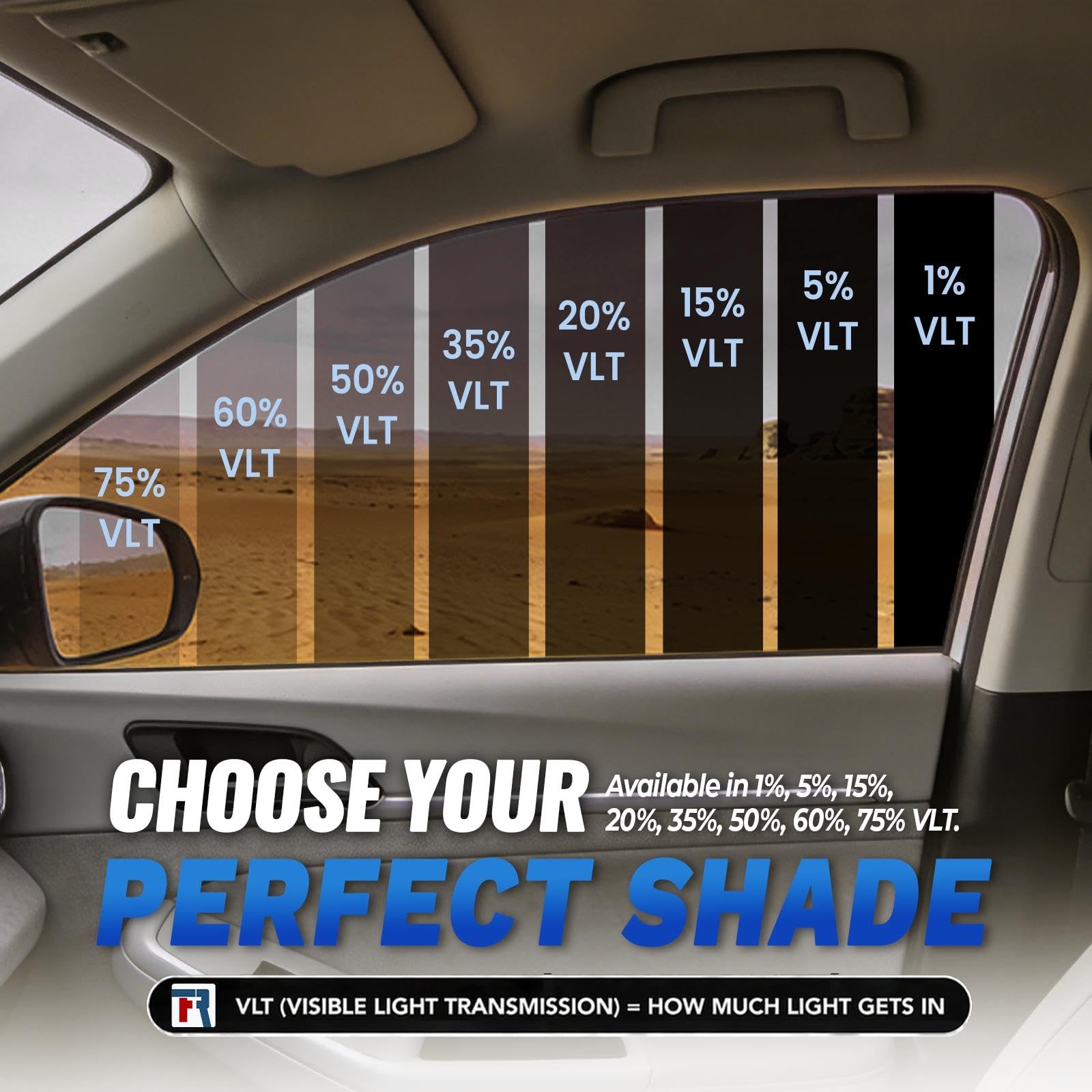 5% Premium Carbon Car Window Tint Film 20 in x 10FT 2PLY Charcoal Privacy Fil…