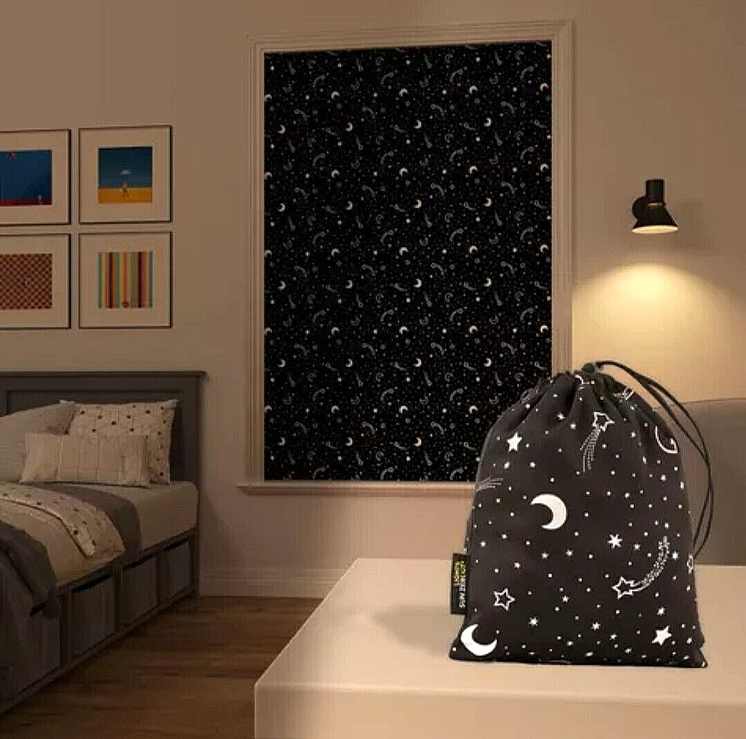 50×78 Sun Zero Blackout Lights Out Portable Travel Curtain Panel w/ Suction Cups